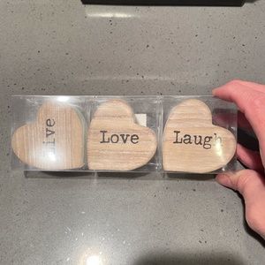 set of wooden blocks - "Live, Love, Laugh"